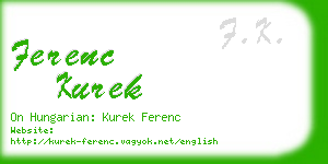 ferenc kurek business card